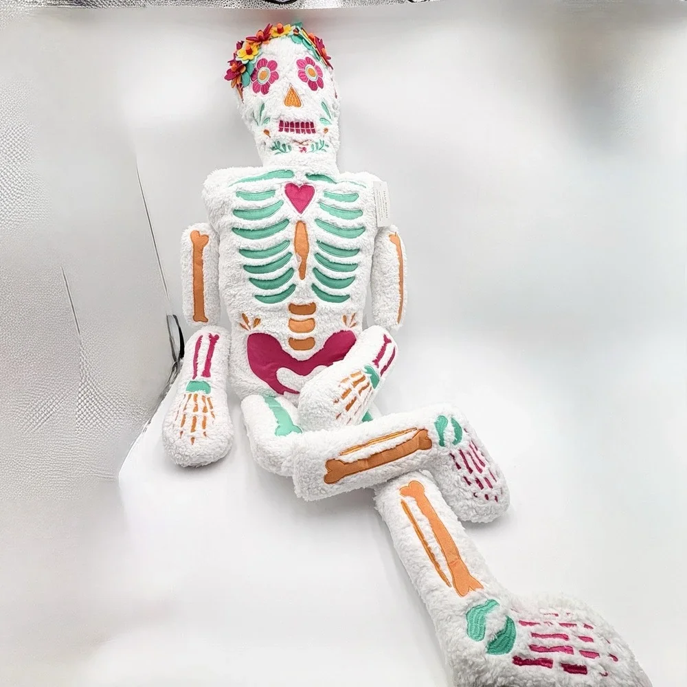 Dia de Los Muertos Sugar Skull Skeleton Large Figural Pillow Day of the Dead NEW